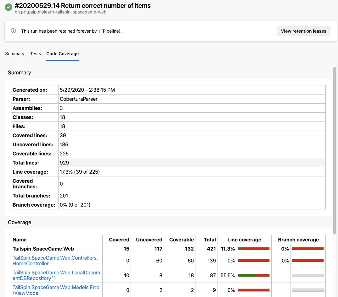 Code Coverage example