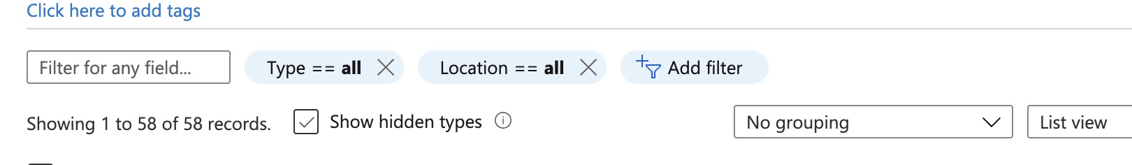 Azure resource setting
